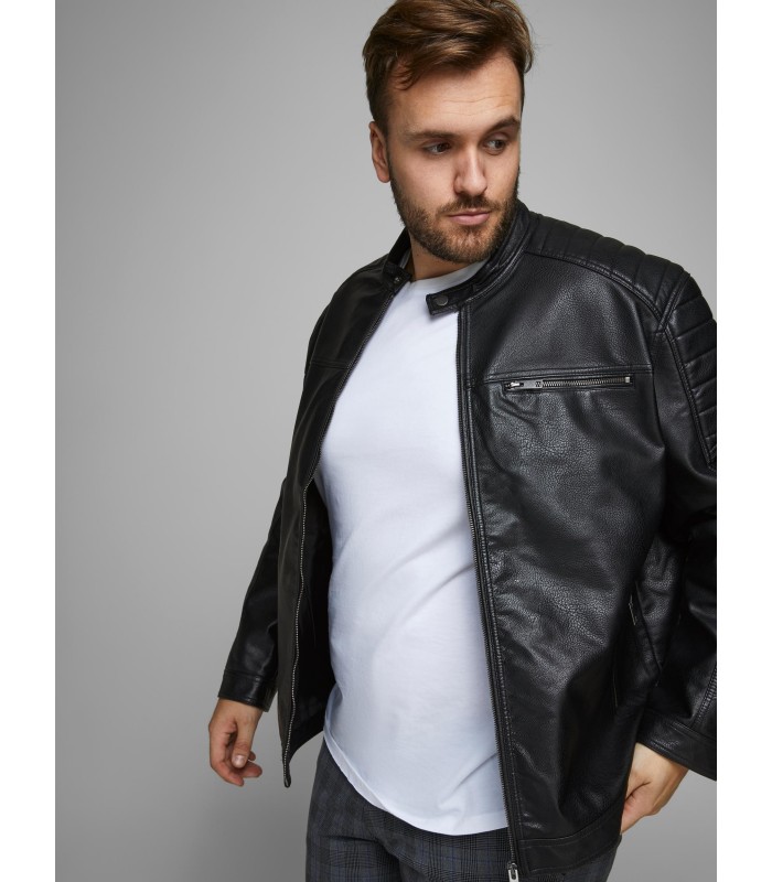 JACK & JONES vīriešu ādas imitācija jaka 12172908*01 (1)