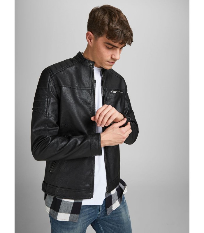 JACK & JONES vīriešu ādas imitācija jaka 12147218*01 (5)